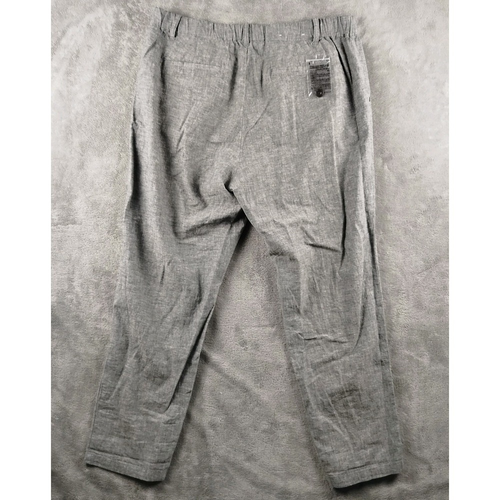 NWOT UNIQLO Chino Pants Men's XL Gray Linen Blend Chambray Flat Front - Picture 2 of 10
